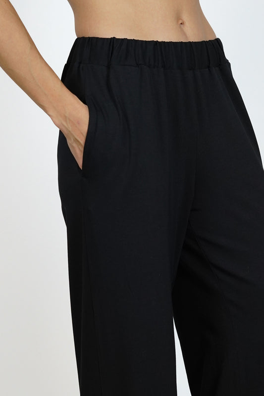 Sienna Nohavice Široké Čierne