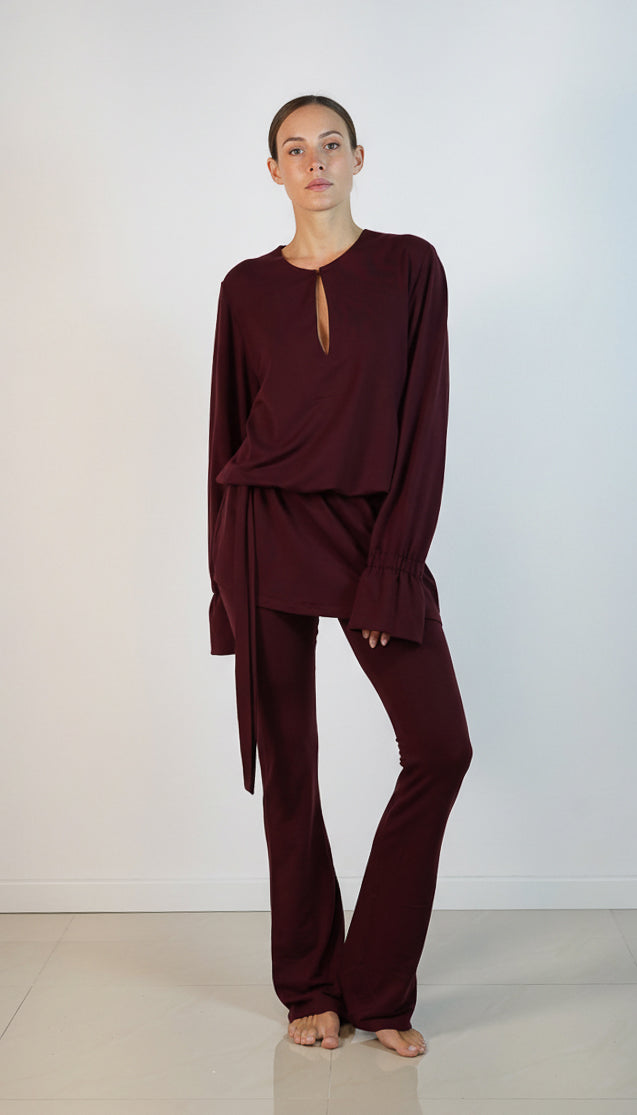 Sienna Skirt Top Bordový