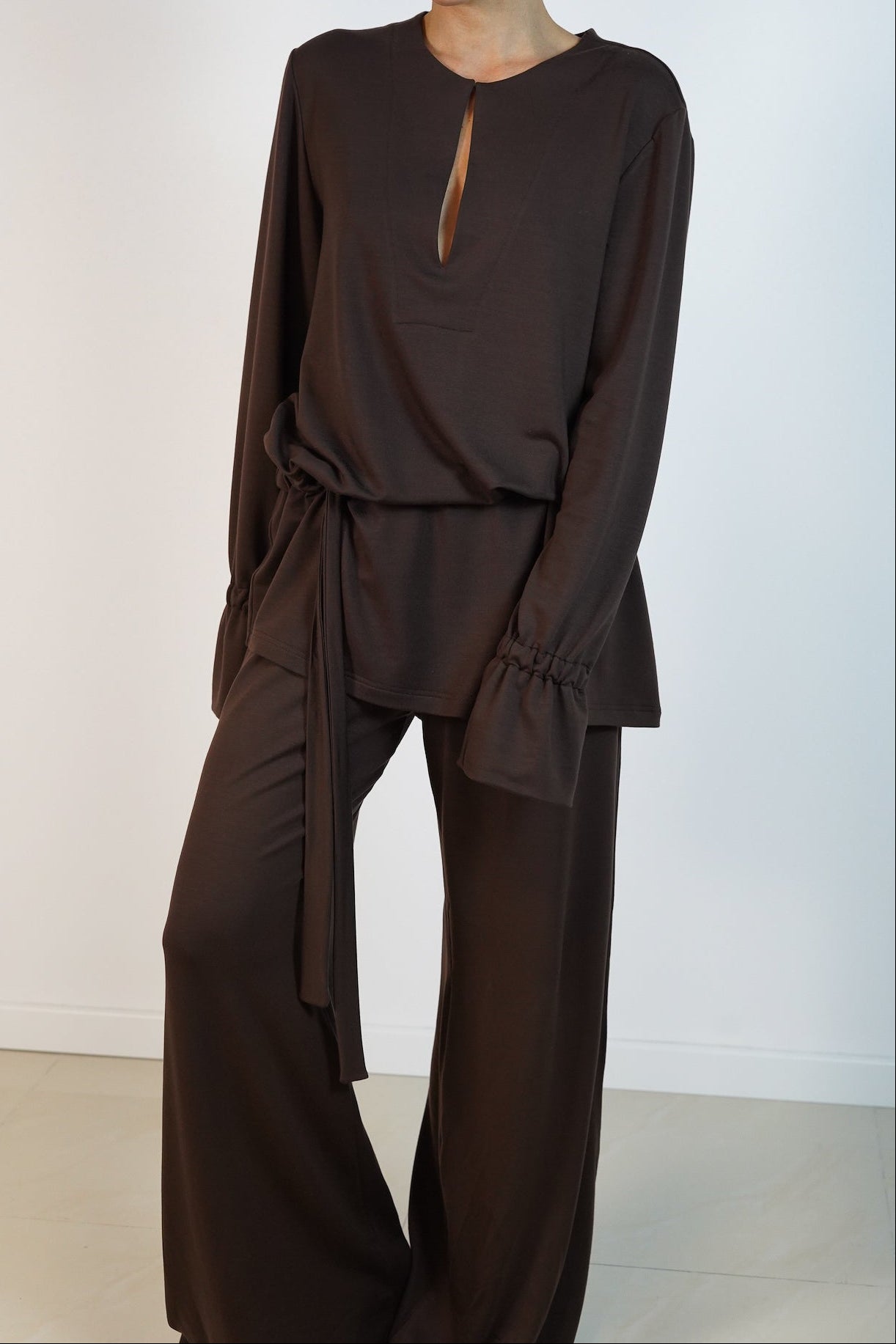 Sienna Pants Wide Chcocolate Brown