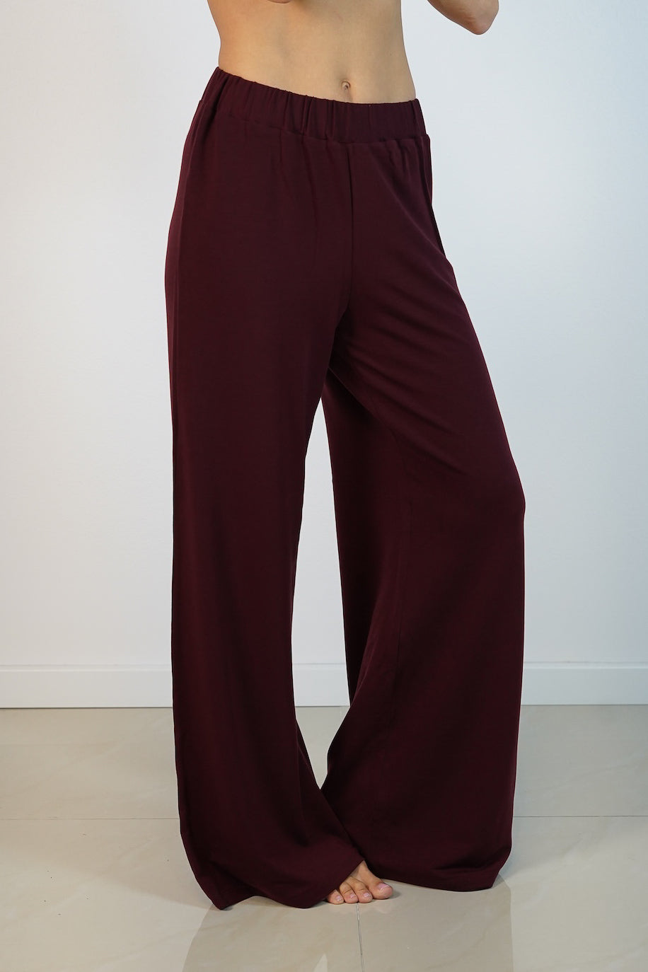 Sienna Nohavice Široké Bordové