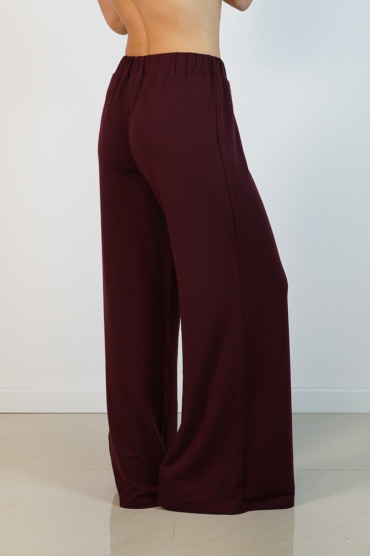 Sienna Nohavice Široké Bordové