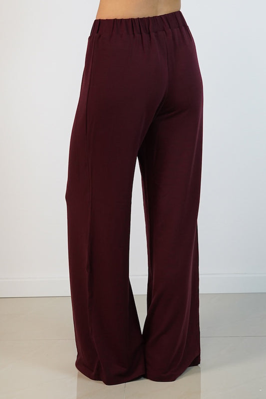 Sienna Nohavice Široké Bordové