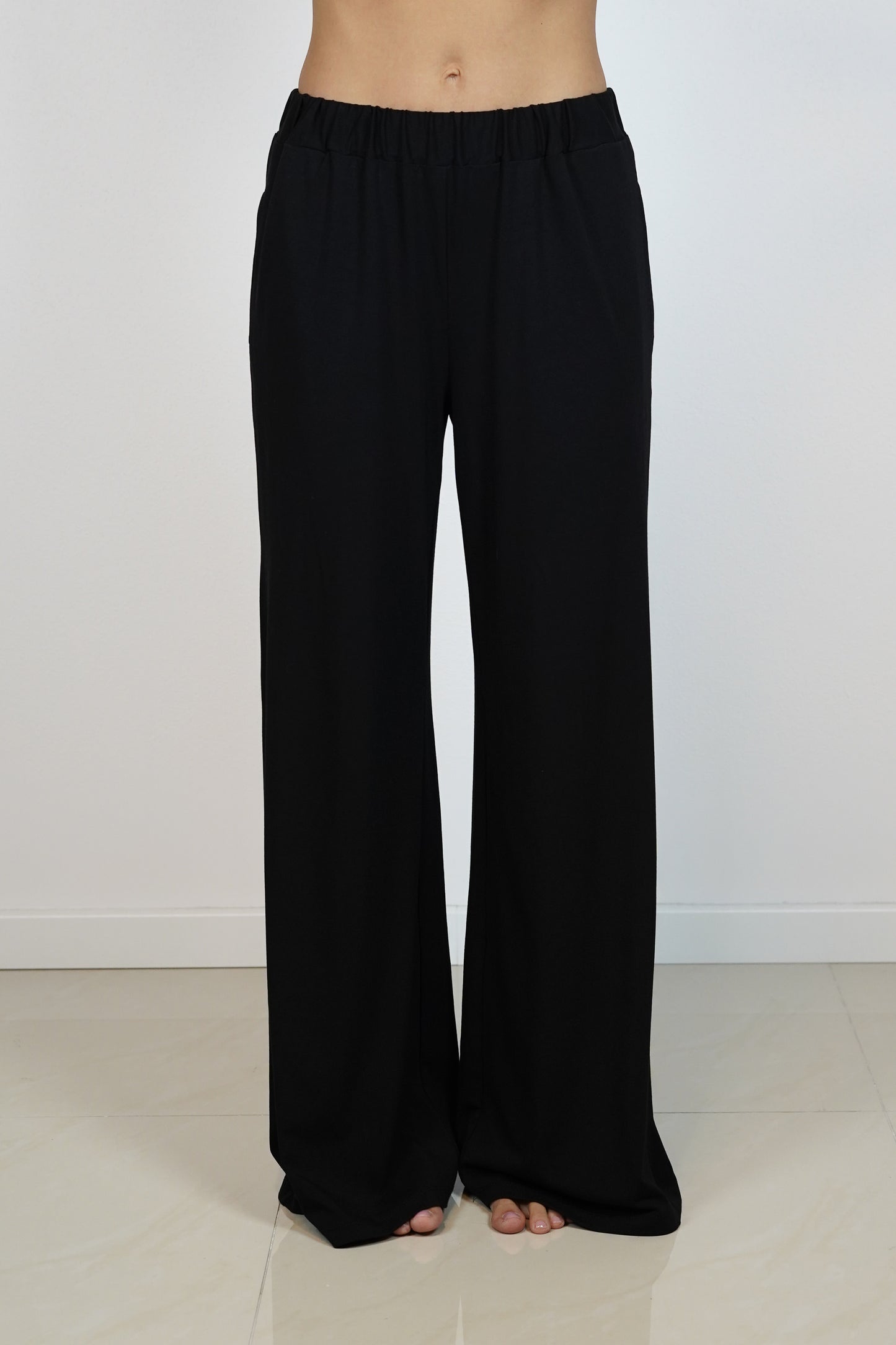 Sienna Nohavice Široké Čierne