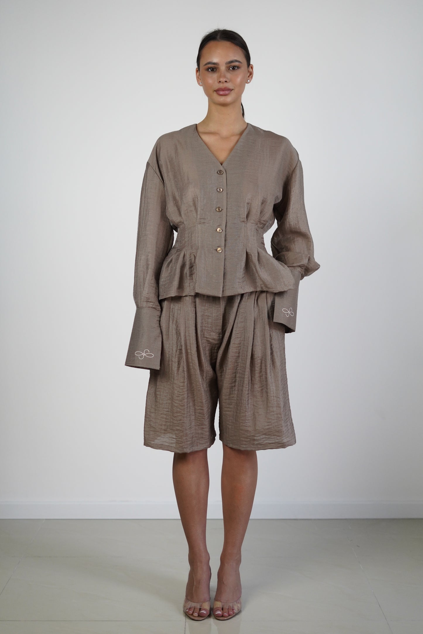Victoria Blouse Dark Sand